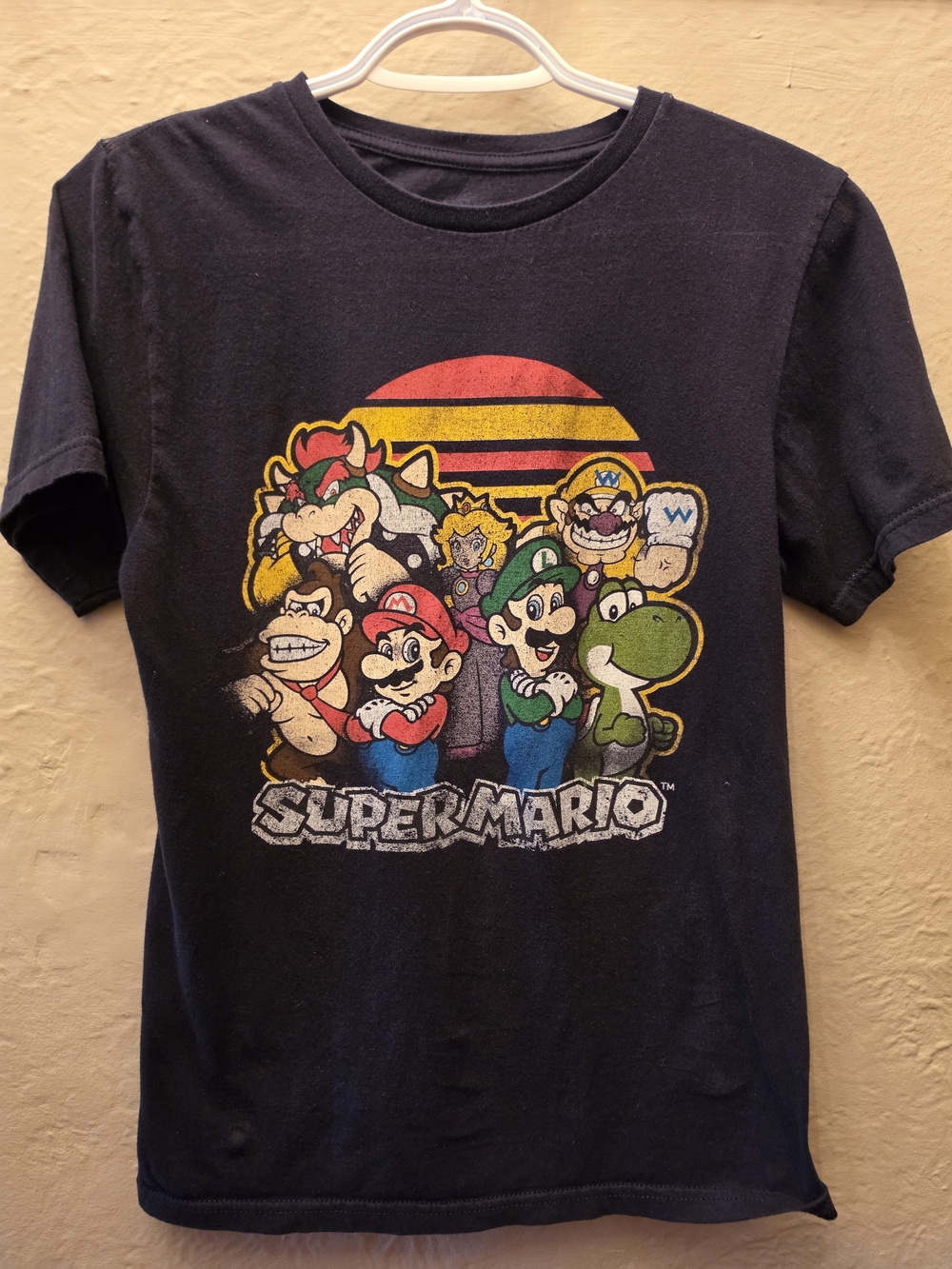 Super Mario Nintendo Character Graphic T Shirt Black Retro Gaming Tee S